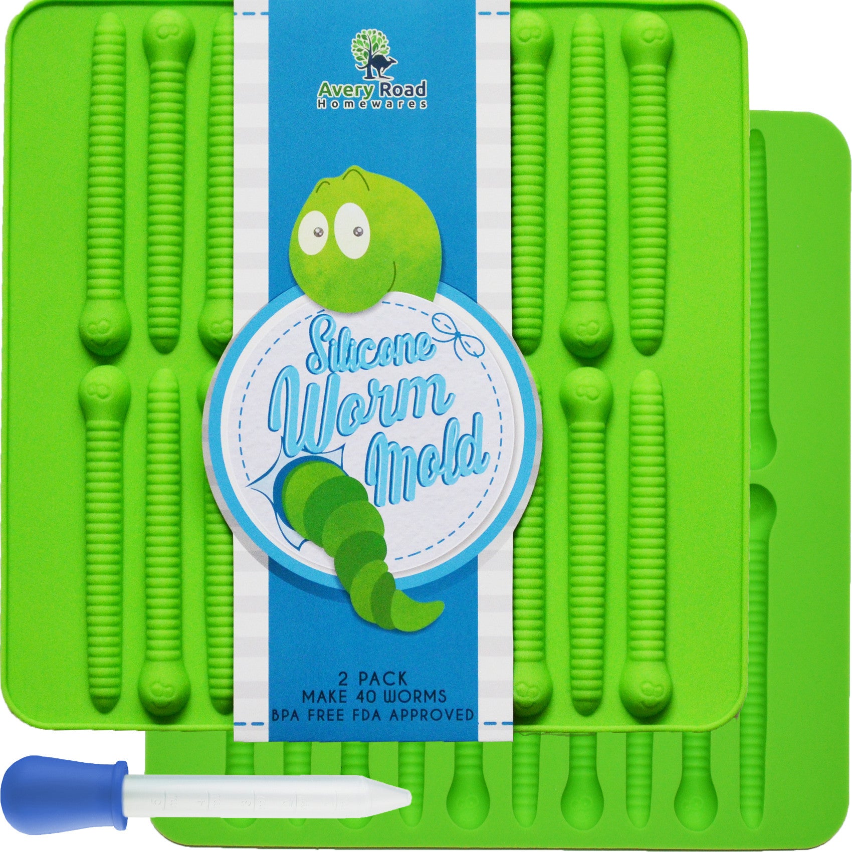 Shop Gummy Worm Mold with Dropper, Silicone Gummy Molds at BPS